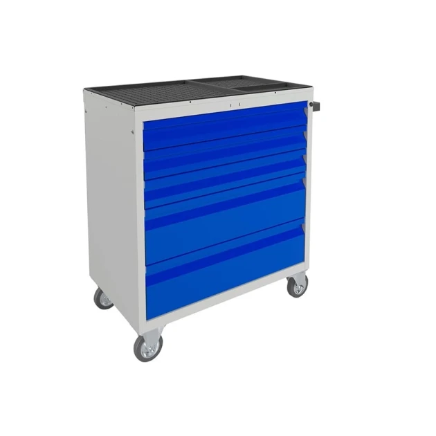 Инструментальная тележка Praktik WDS-5, сталь, серая/синяя, 738x750x453 мм