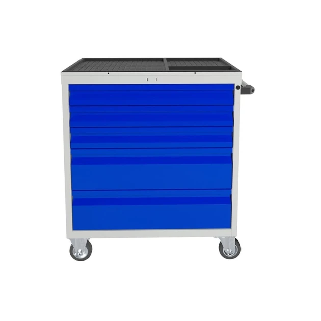 Инструментальная тележка Praktik WDS-5, сталь, серая/синяя, 738x750x453 мм