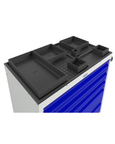Alət arabası Praktik WDS-5, polad, boz/göy, 738x750x453 mm