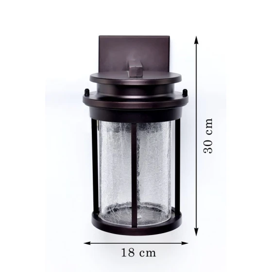 Retro Üslublu Divar Çırağı 30 sm, Qırıq Şüşə Effektli Silindr, E27 Uyğun Retro Üslublu Divar Çırağı 30 sm, Qırıq Şüşə Effektli Silindr, E27 Uyğun