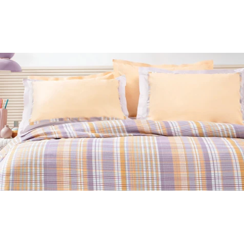 Комплект постельного белья Yataş Aviva, пике 200x220 см, простыня 160x200x36 см, наволочка 50x70 см (2 шт), двуспальный, хлопок, разноцветный