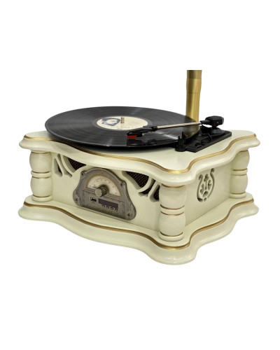 Vinil plastin pleyeri Qrammofon Ağ