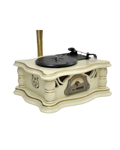 Vinil plastin pleyeri Qrammofon Ağ