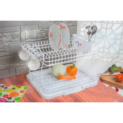 Сушилка для посуды X208 металл, белая, 2 этажа, 45x30x30 см Сушилка для посуды X208 металл, белая, 2 этажа, 45x30x30 см