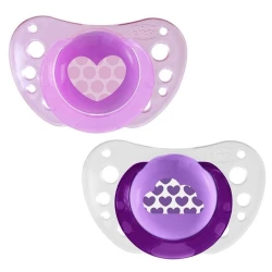 Набор пустышек Chicco Physio Air Girl Pink, 6-16 месяцев, силикон, 2 шт, розовый