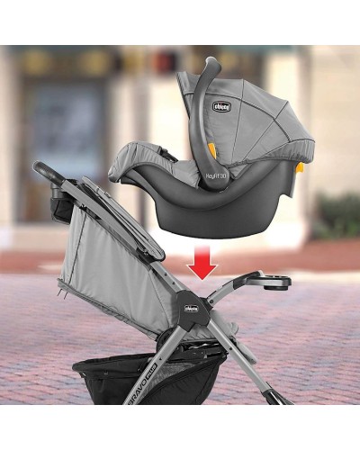 Uşaq arabası Chicco Mini Bravo Sport Travel System Carbon, qara/boz