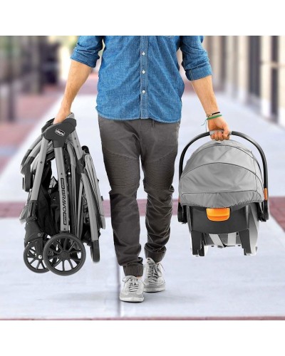 Uşaq arabası Chicco Mini Bravo Sport Travel System Carbon, qara/boz