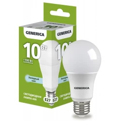 Лампа светодиодная Generica A60 E27, 10Вт, 6500K