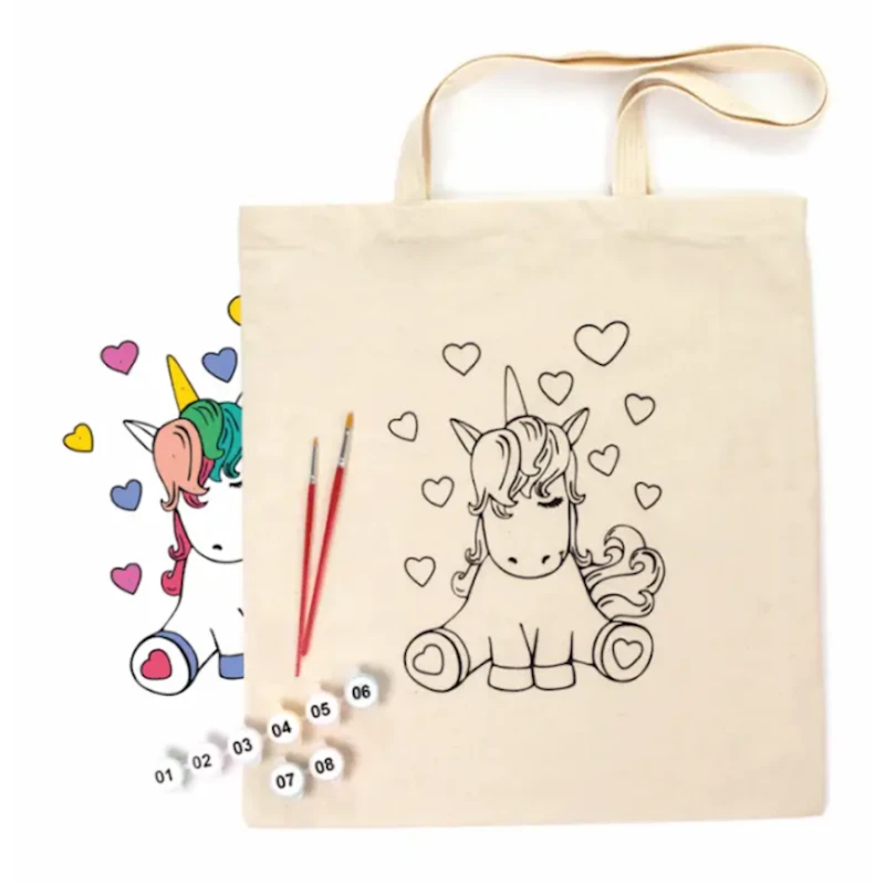 Набор экосумка-раскраска Rosa Talent Юникорн, хлопок 220 г/кв.м, 38х42 см