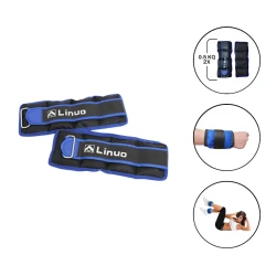 Ayağlar və əllər üçün ağırlıq Linuo 1129, 0.5+0.5 kq, qara/mavi Ayağlar və əllər üçün ağırlıq Linuo 1129, 0.5+0.5 kq, qara/mavi