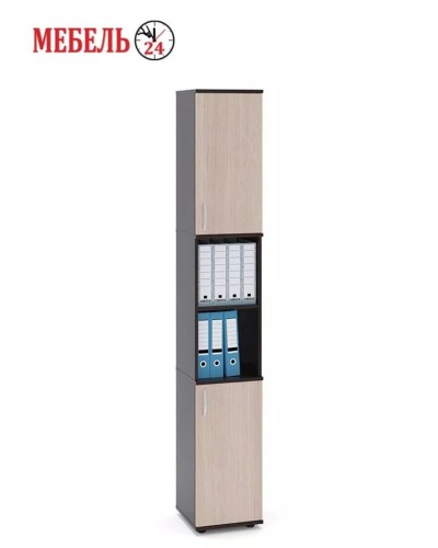 Stellaj 3563_L-M 2StellajOffice2SonBl, 34x37x216 sm, LDSP, qəhvəyi