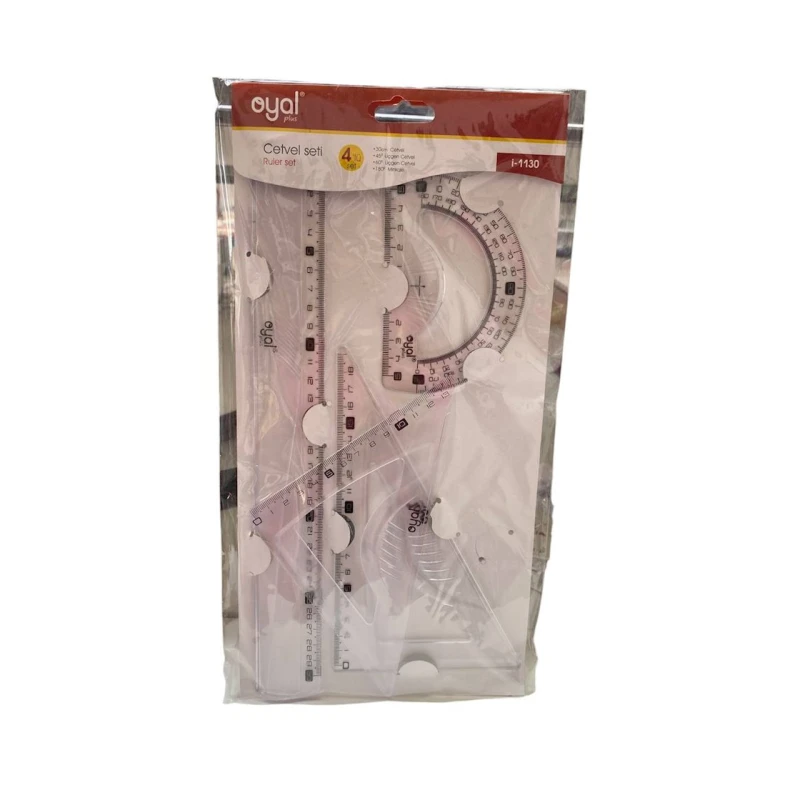 Набор линеек и трафаретов Oyal Plus РА-1010130, прозрачный Набор линеек и трафаретов Oyal Plus РА-1010130, прозрачный