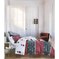 Комплект постельного белья Narlı 000264, пододеяльник 160х200 см, наволочка 50х70 см (2 шт), двуспальный, сатин, разноцветный