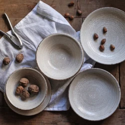 Тарелка глубокая ID-Fine Mocha Valle, фарфор, бежевая, 770 мл, 22 см