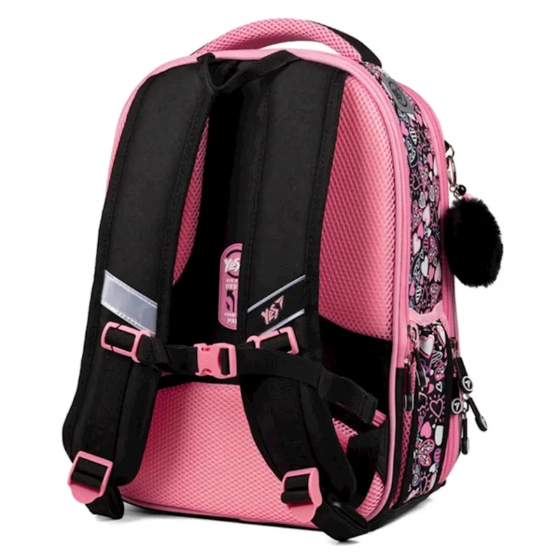 Məktəbli bel çantası YES S-78 My Heart qara/çəhrayı