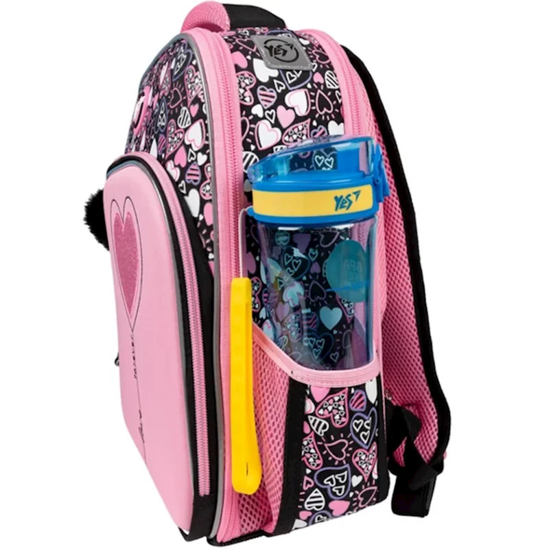 Məktəbli bel çantası YES S-78 My Heart qara/çəhrayı