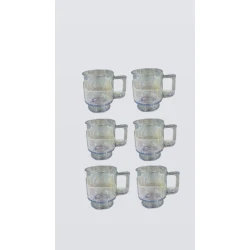 Fincan dəsti 6921-38, şüşə, şəffaf, 350 ml, 6 əd