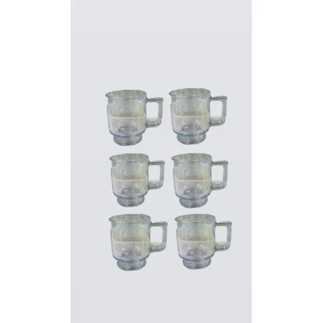 Fincan dəsti 6921-38, şüşə, şəffaf, 350 ml, 6 əd