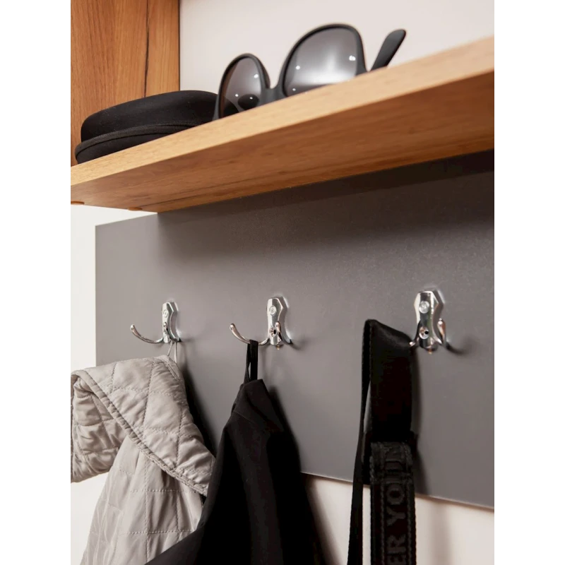 Вешалка с полками Letta Votan, 78x16х101 см, ЛДСП, бежевый/серый Вешалка с полками Letta Votan, 78x16х101 см, ЛДСП, бежевый/серый