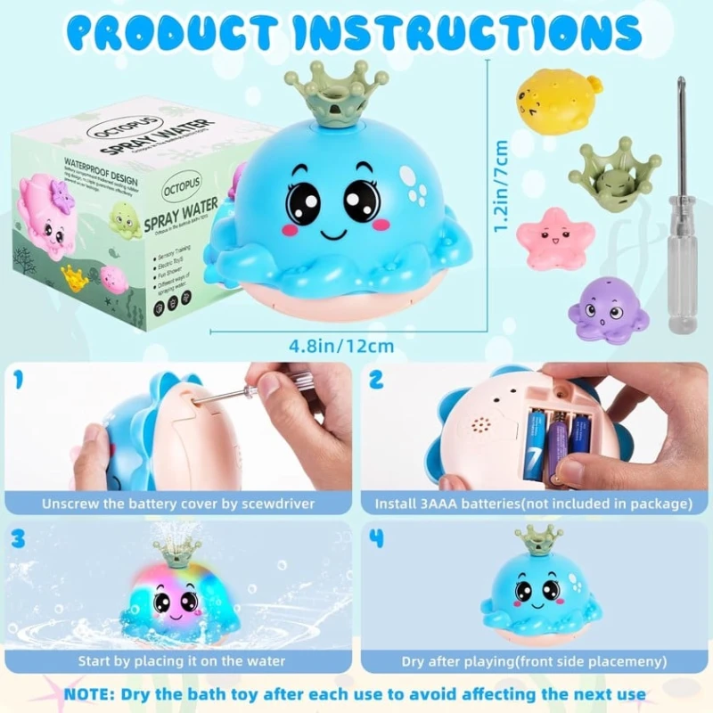 Игрушка для ванной Jiosdo Octopus Spray Water, товар в ассортименте Игрушка для ванной Jiosdo Octopus Spray Water, товар в ассортименте