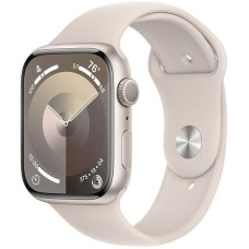 Smart saat Apple Watch Series 9 GPS 45mm Starlight Aluminium Case with Starlight Sport Band S/M (MR963QI/A)