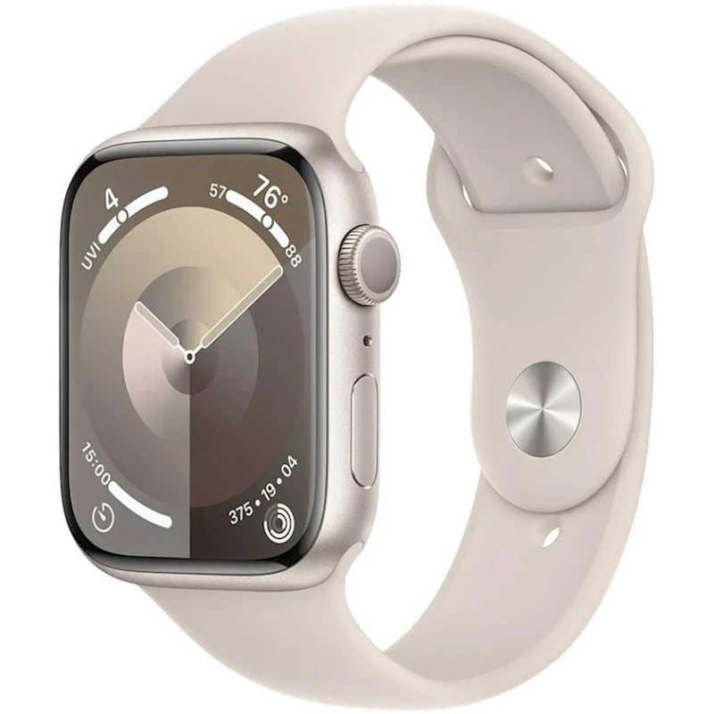 Smart saat Apple Watch Series 9 GPS 45mm Starlight Aluminium Case with Starlight Sport Band S/M (MR963QI/A)