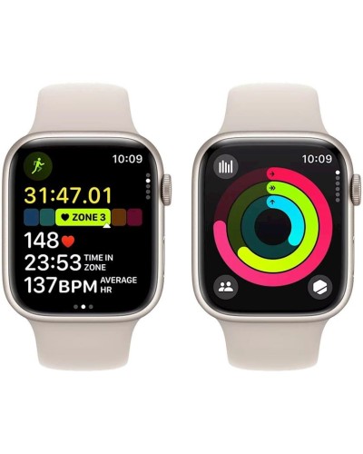 Smart saat Apple Watch Series 9 GPS 45mm Starlight Aluminium Case with Starlight Sport Band S/M (MR963QI/A)