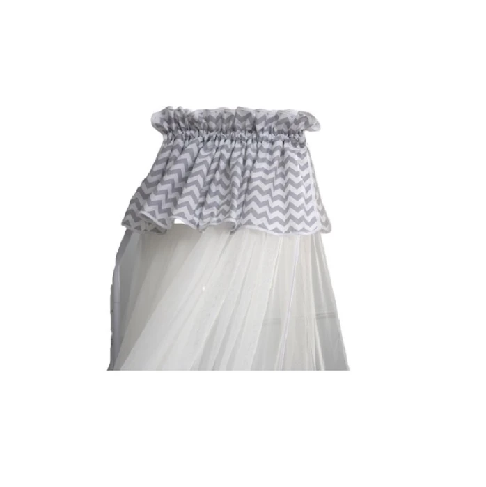 Навес для детской кроватки Funna baby Paris Lolybon Owlet, 5 м, тюль, белый/серый