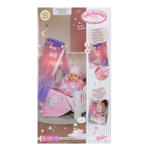 Pups üçün çarpayı Zapf Creation Baby Annabell Sweet Dreams, ağ/çəhrayı, 3+ yaş Pups üçün çarpayı Zapf Creation Baby Annabell Sweet Dreams, ağ/çəhrayı, 3+ yaş