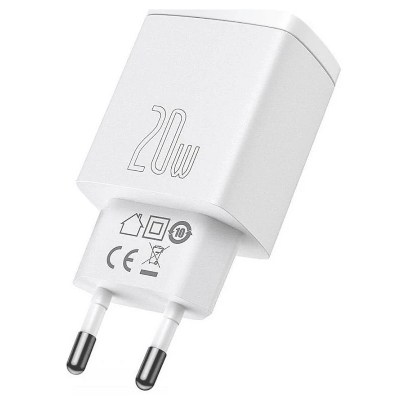 Сетевое зарядное устройство Baseus Compact Quick Charger EU 20 W, Белый Сетевое зарядное устройство Baseus Compact Quick Charger EU 20 W, Белый