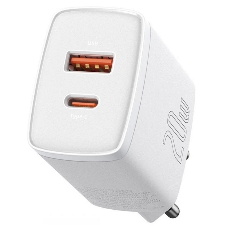Сетевое зарядное устройство Baseus Compact Quick Charger EU 20 W, Белый Сетевое зарядное устройство Baseus Compact Quick Charger EU 20 W, Белый