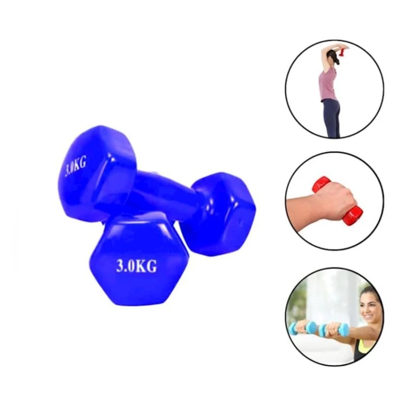 Набор гантелей WS0025, 2 шт x 3 кг, синий Набор гантелей WS0025, 2 шт x 3 кг, синий