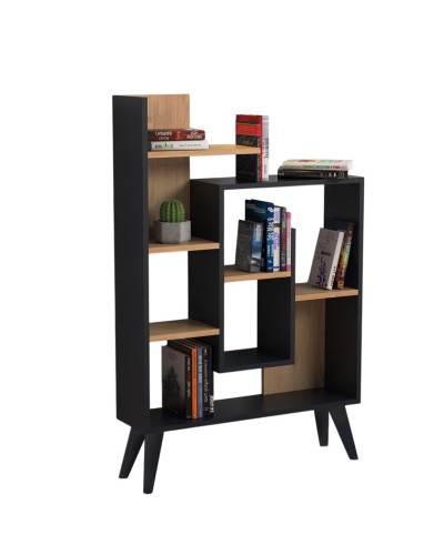 Stellaj Ev Plus 12115831, LDSP, antrasit/qəhvəyi, 126x35x82 sm