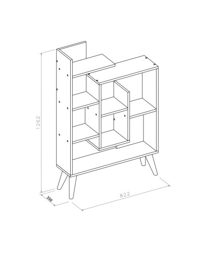 Stellaj Ev Plus 12115831, LDSP, antrasit/qəhvəyi, 126x35x82 sm