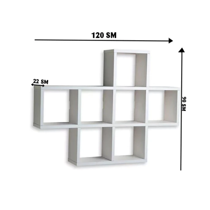Стеллаж Ev Plus Cubby, 120x90x22 см, ЛДСП, белый Стеллаж Ev Plus Cubby, 120x90x22 см, ЛДСП, белый