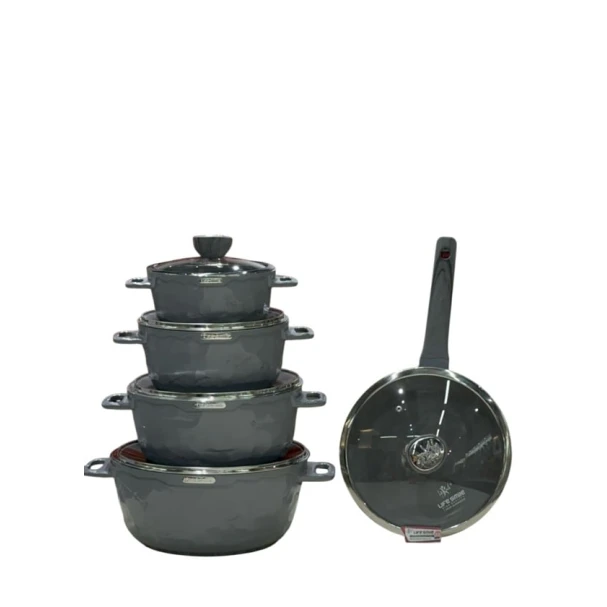 Набор посуды Life Smile LF-SM-008, серый, 5 предмета Набор посуды Life Smile LF-SM-008, серый, 5 предмета