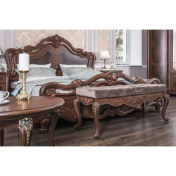 Набор мебели для спальни Era Mebel İlona, коричневый (шкаф 212x65x231 см, кровать 183x213x140 см, прикроватная тумба 62x47x67.5 см, комод 160x53x77.5 см, зеркало 93х108 см)