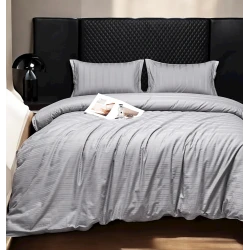 Комплект постельного белья Luxe Cotton 000749, пододеяльник 160x220 см, простыня 180x240 см, наволочка 50х70 см, односпальный, люкс-сатин, серый