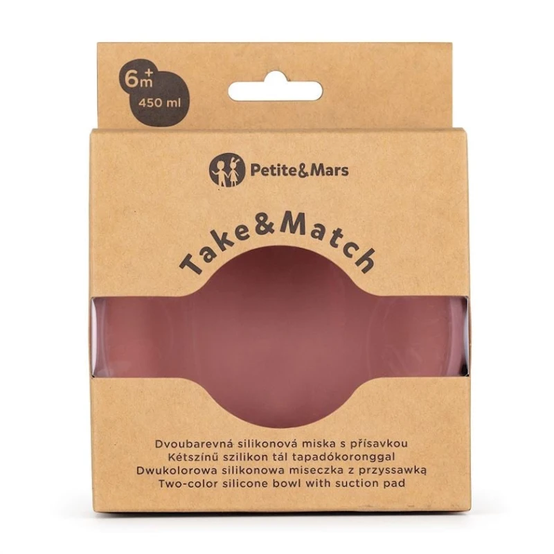 Миска Petite&Mars Take&Match Dusty Rose, 450 мл, пищевой силикон, розовый