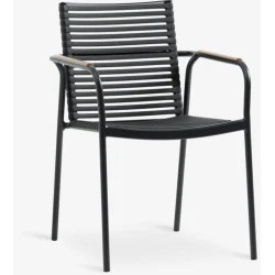 Кресло садовое Jysk Nabe, алюминий/пластик, черное, 55x81x63 см