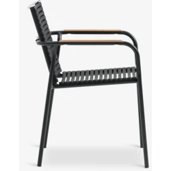 Кресло садовое Jysk Nabe, алюминий/пластик, черное, 55x81x63 см