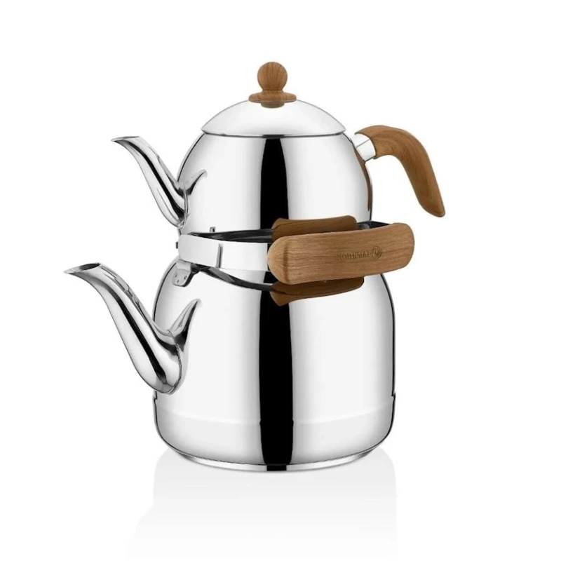 Набор чайников Korkmaz A217, нержавеющая сталь, серебристый, 3.5 + 1.3 л Набор чайников Korkmaz A217, нержавеющая сталь, серебристый, 3.5 + 1.3 л