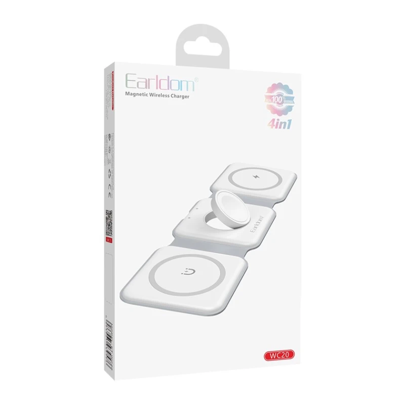 Беспроводное зарядное устройство Earldom ET-WC20 3в1 Qi, Белый Беспроводное зарядное устройство Earldom ET-WC20 3в1 Qi, Белый