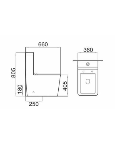 Unitaz Caesar 1170 X Monoblok, boz
