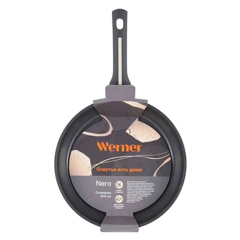 Сковородка Werner Nero 52083, 28 см, алюминий, черный Сковородка Werner Nero 52083, 28 см, алюминий, черный
