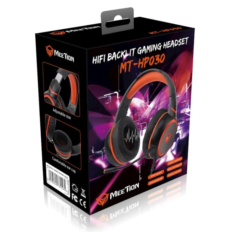 Наушники-гарнитура Meetion HP030 Gaming Black/Orange Наушники-гарнитура Meetion HP030 Gaming Black/Orange