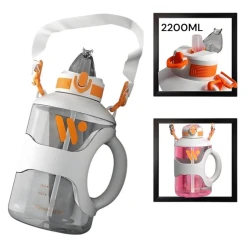 İdman su qabı Gymnic 1229081, şəffaf, plastik, 2200 ml