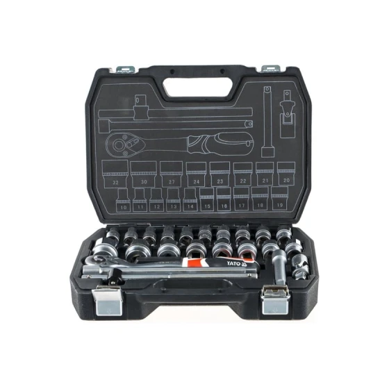Набор торцевых головок с трещоткой Yato YT-3873, 23 шт