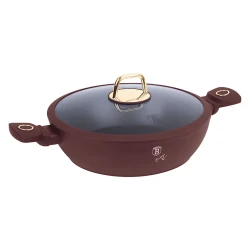 Сотейник Berlinger Haus Leonardo Collection BH-8039, 30x7.5 см, алюминий, трехслойное антипригарное титановое покрытие, бордовая