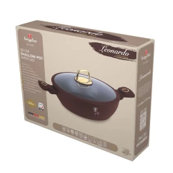 Сотейник Berlinger Haus Leonardo Collection BH-8039, 30x7.5 см, алюминий, трехслойное антипригарное титановое покрытие, бордовая